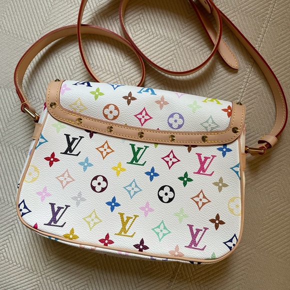 LV Takashi Murakami White Multicolor Sologne - Picture 2 of 8